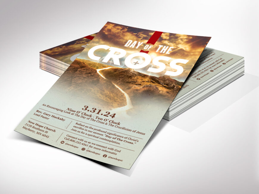 Cross Day Easter Church Postcard Template, Canva