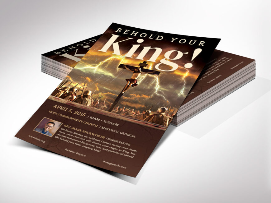 Crucified King Easter Postcard Template for Canva