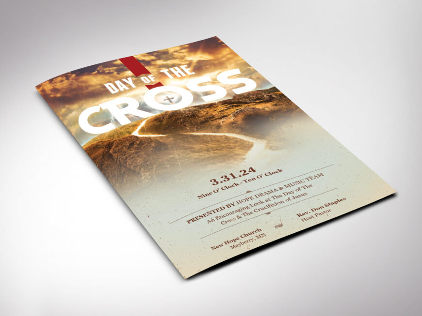 Cross Day Easter Program Template for Canva