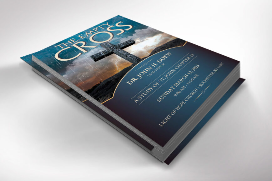 Empty Cross Easter Flyer Template, Canva