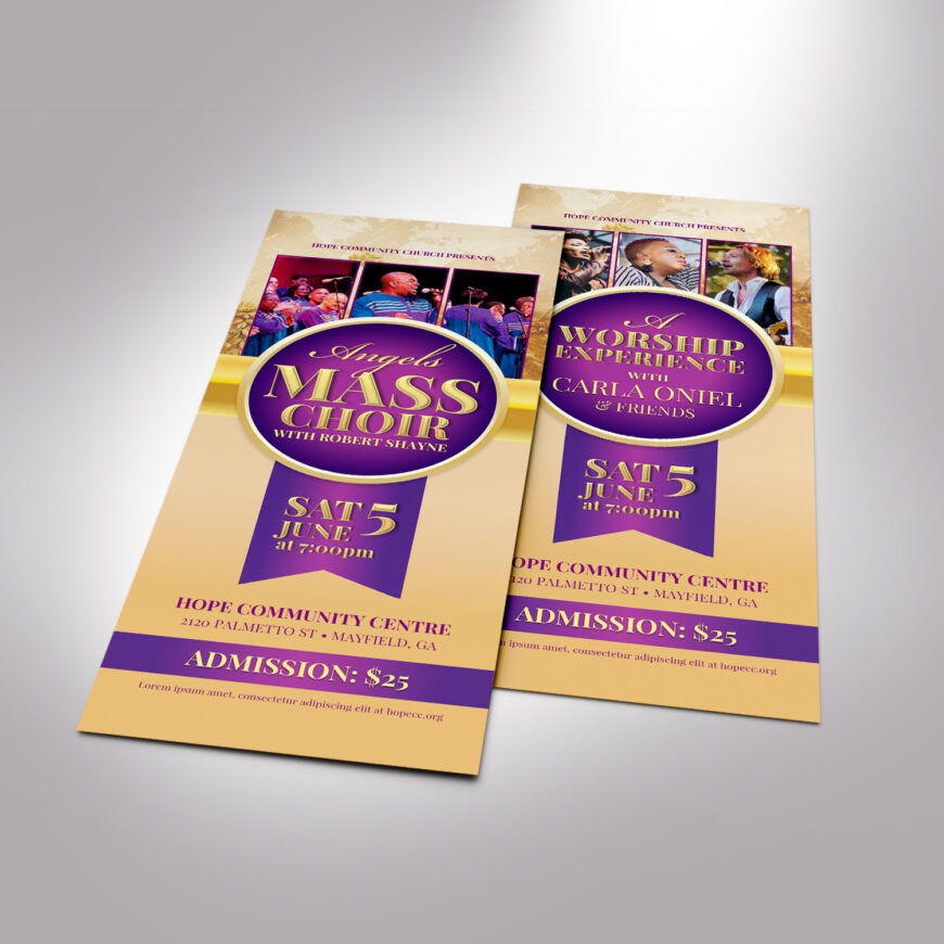 Mass Choir Concert Ticket Template Set