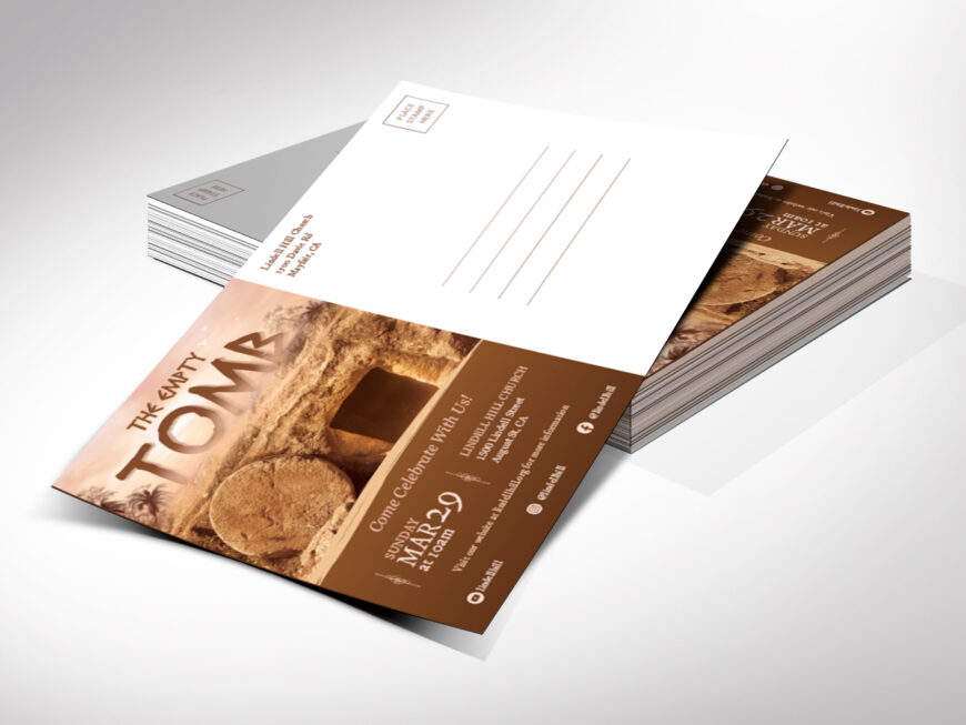 Empty Tomb Easter Church Postcard Template Canva