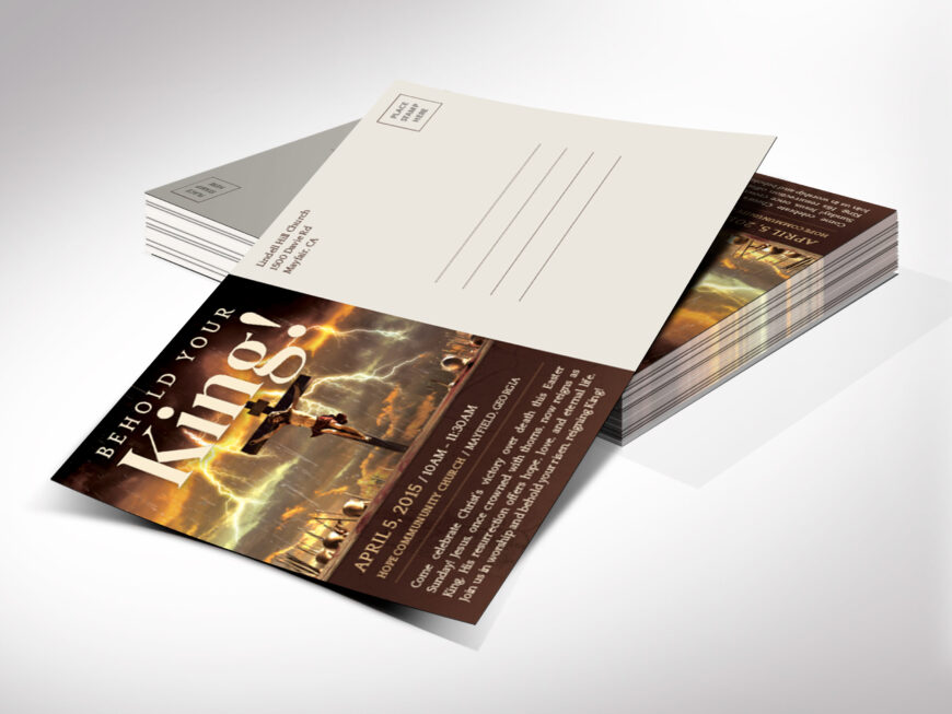 Crucified King Easter Postcard Template for Canva