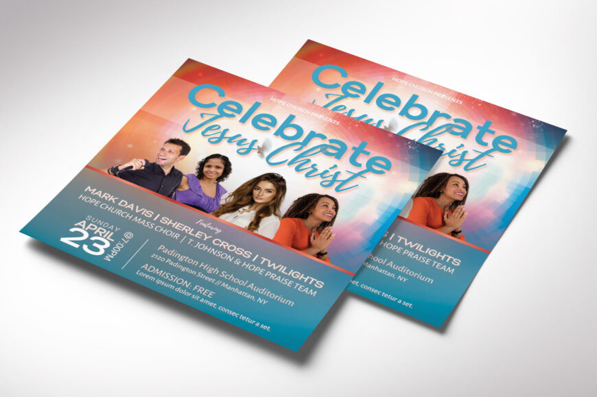 Celebrate Jesus Easter Flyer Template for Canva