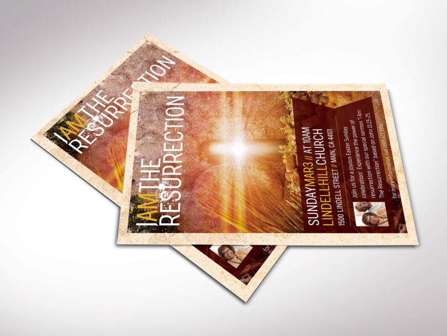 Resurrection Church Flyer Template for Canva