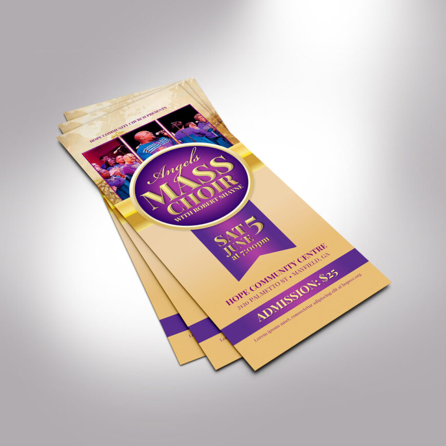 Mass Choir Concert Ticket Template Set