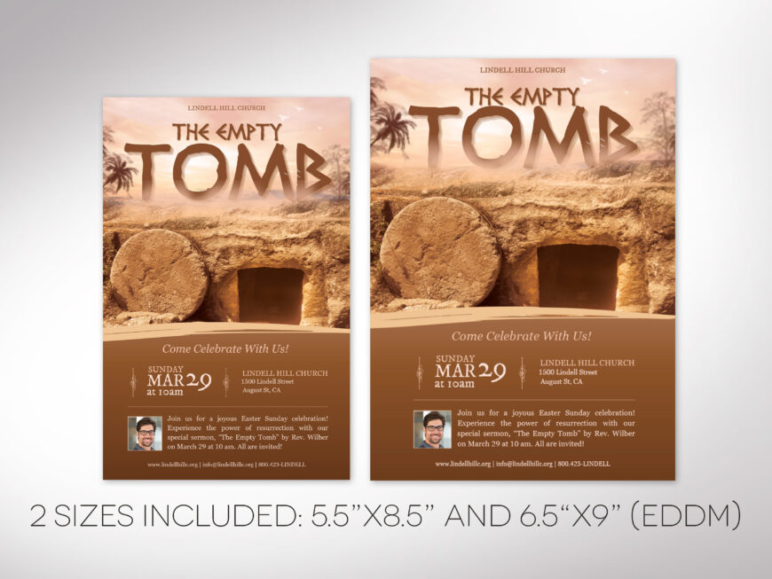 Empty Tomb Easter Church Postcard Template Canva