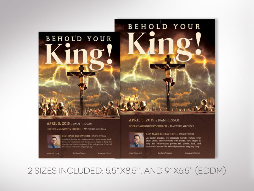 Crucified King Easter Postcard Template for Canva