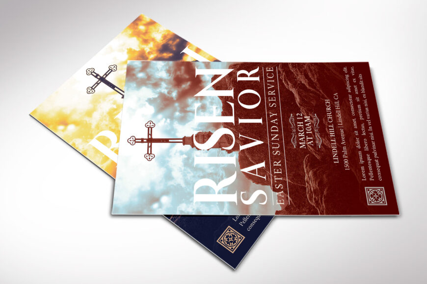 Risen Savior Easter Flyer Template for Canva