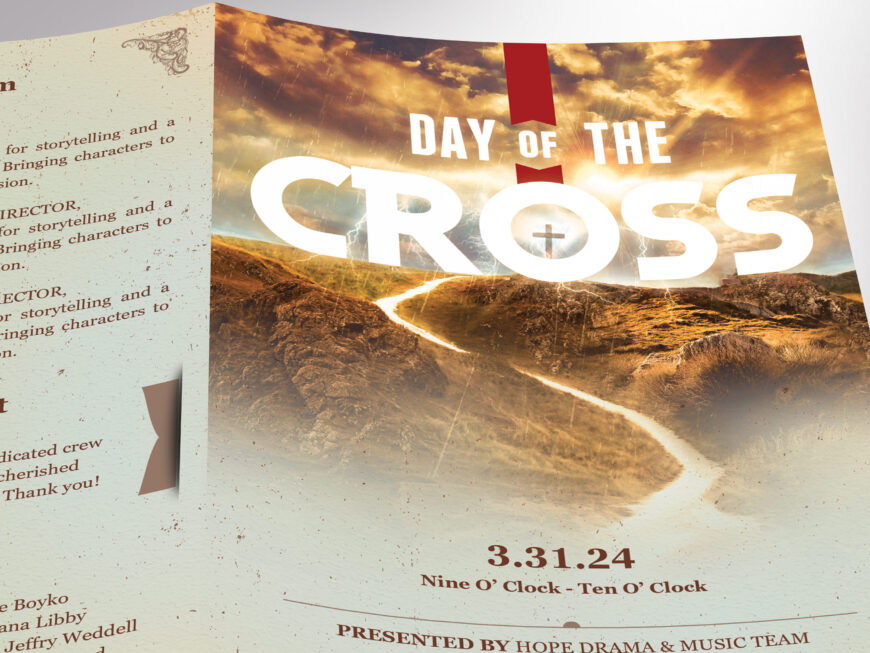 Cross Day Easter Program Template for Canva