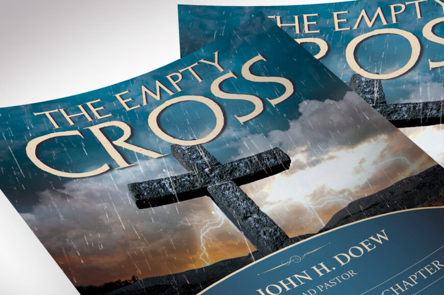 Empty Cross Easter Flyer Template, Canva