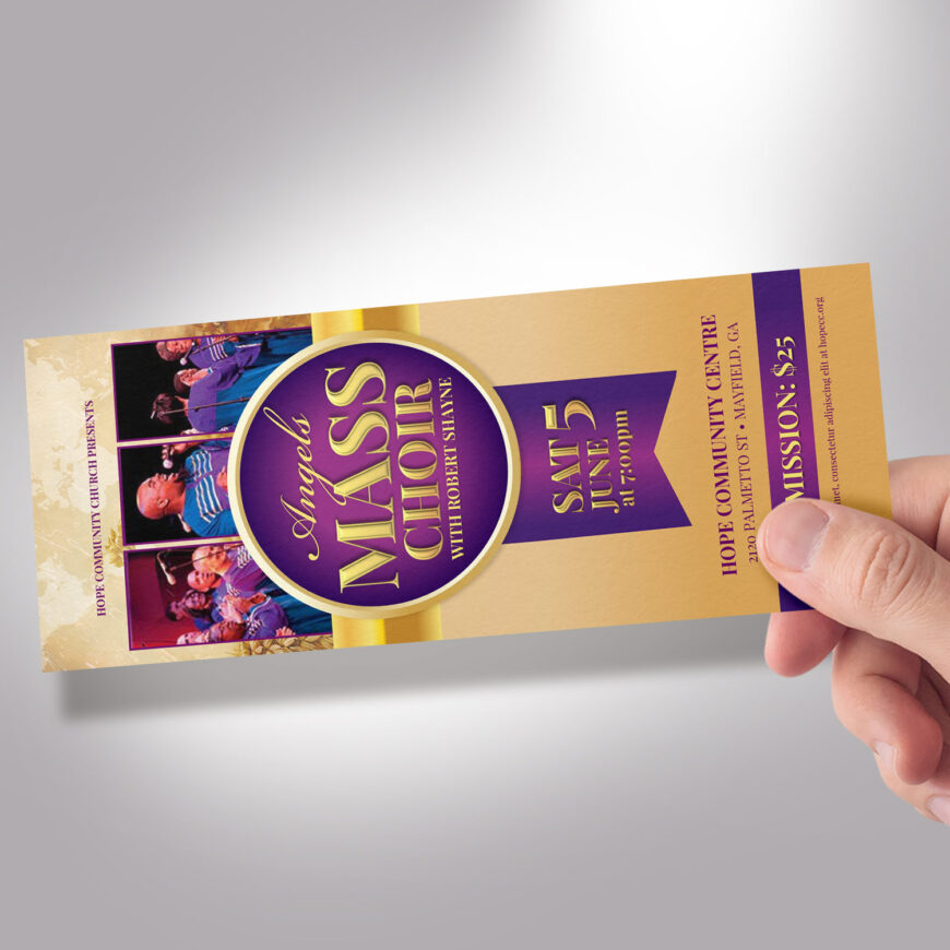 Mass Choir Concert Ticket Template Set