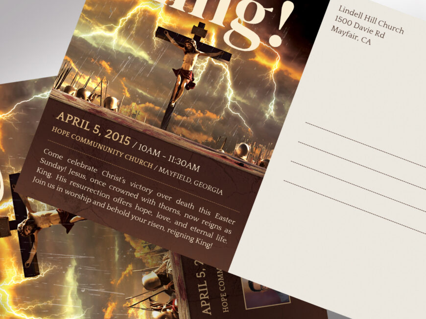 Crucified King Easter Postcard Template for Canva