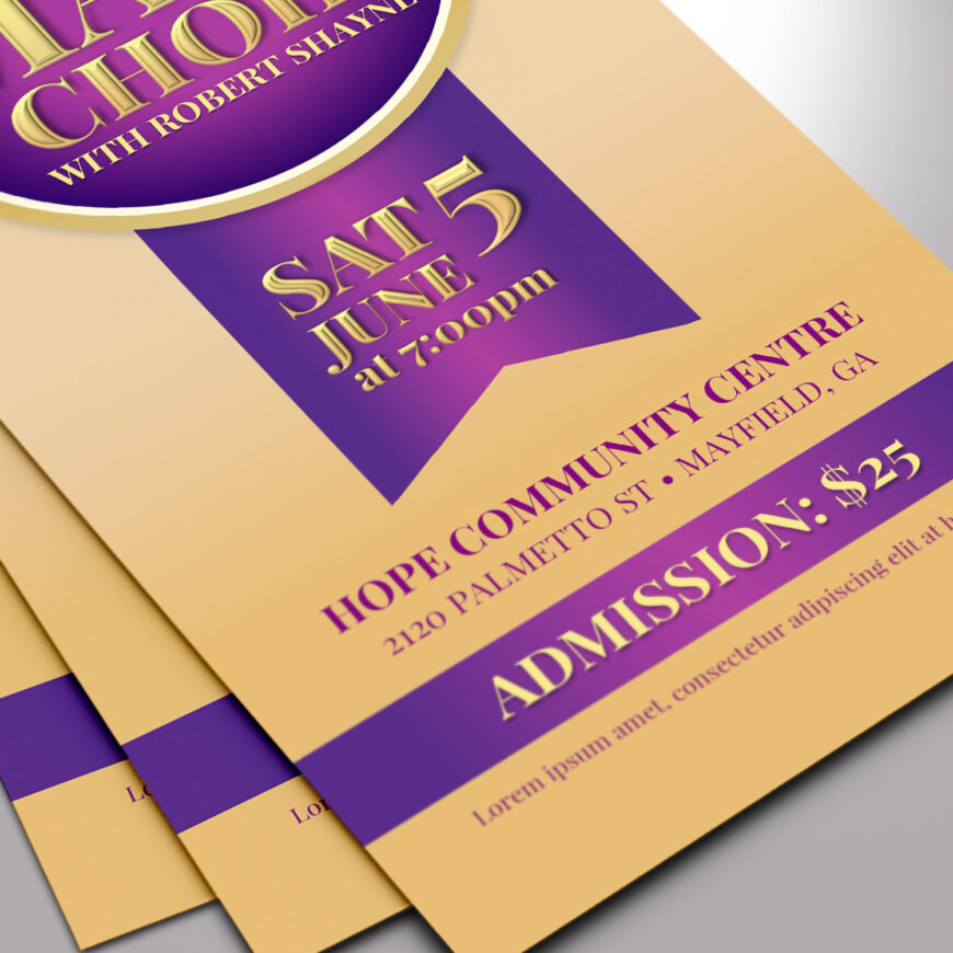 Mass Choir Concert Ticket Template Set