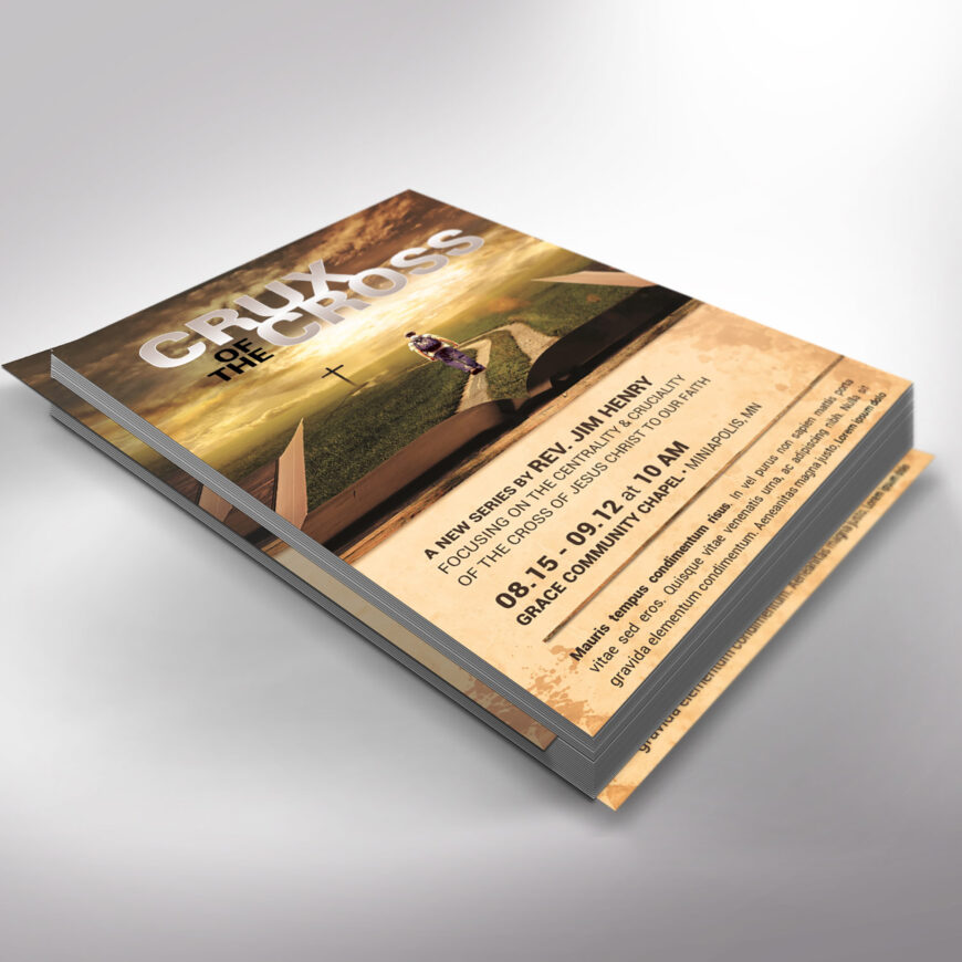 Cross Easter Flyer Template, Word and Publisher