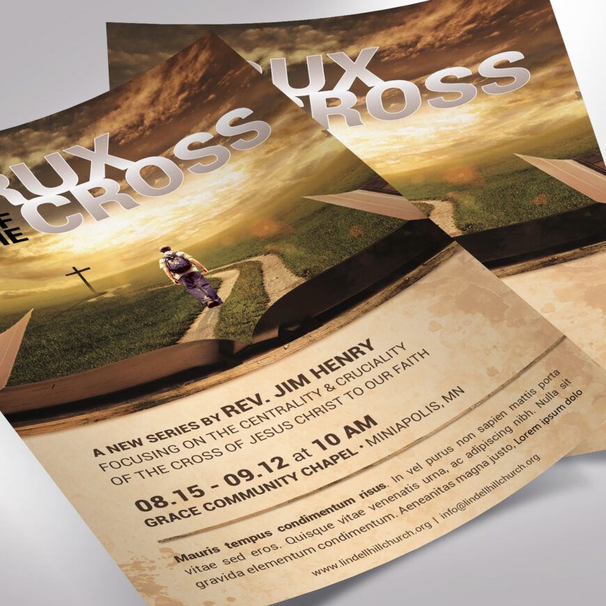 Cross Easter Flyer Template, Word and Publisher