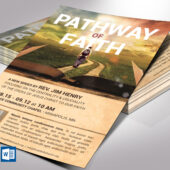 Faith Path Church Flyer Template, Word and Publisher