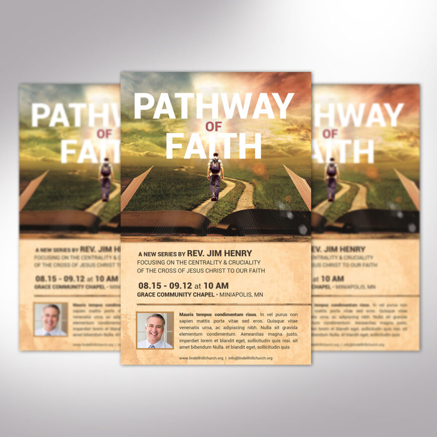 Faith Path Church Flyer Template, Word and Publisher