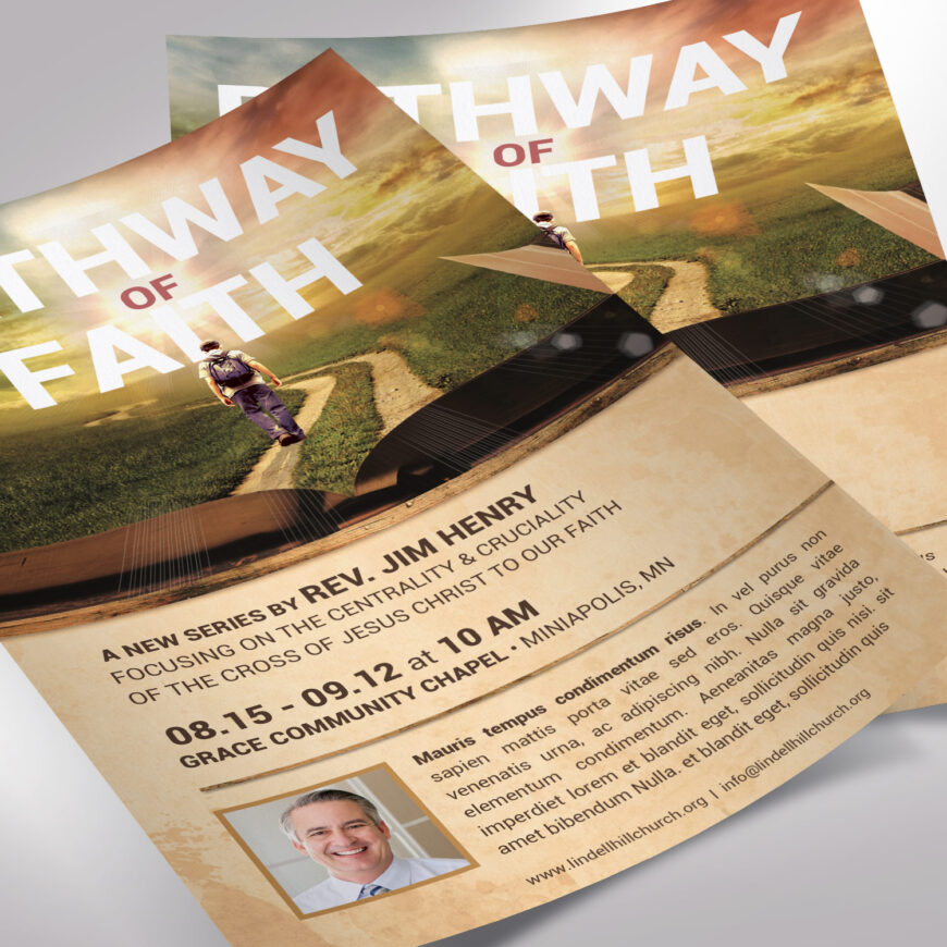 Faith Path Church Flyer Template, Word and Publisher