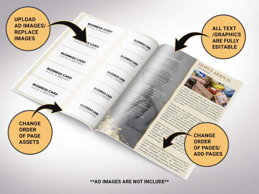 Black Gold Church Souvenir Book Canva Template