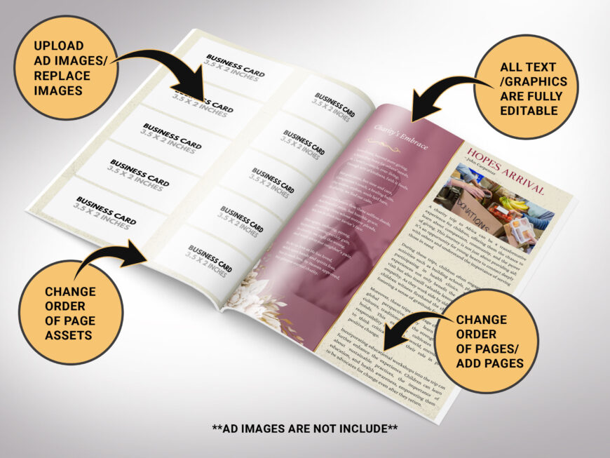 Burgundy Church Souvenir Book Canva Template