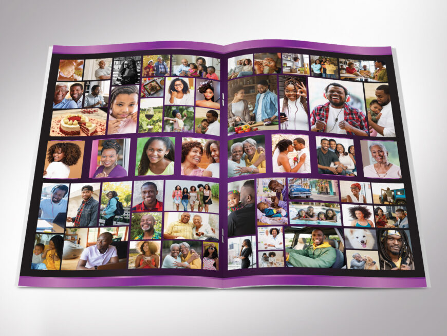 Purple Black Waves Funeral Program Canva Template