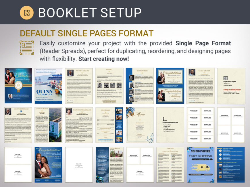 Blue Church Souvenir Book Canva Template