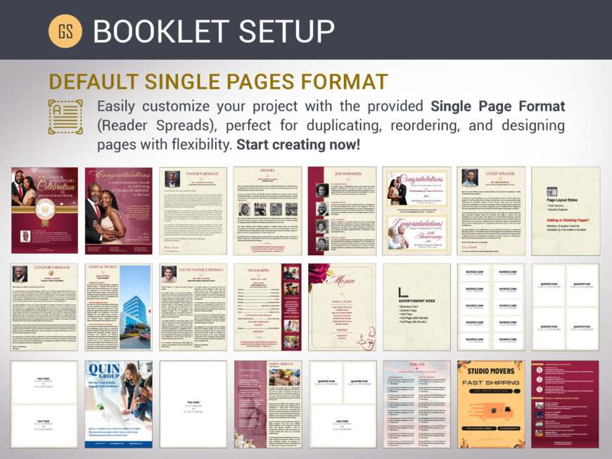 Burgundy Church Souvenir Book Canva Template