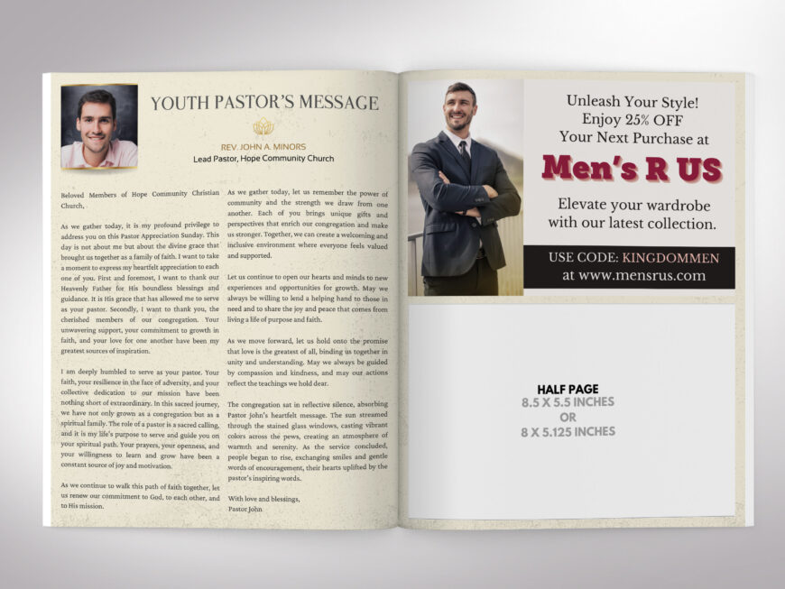 Black Gold Church Souvenir Book Canva Template