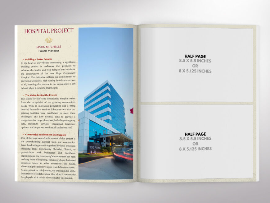 Burgundy Church Souvenir Book Canva Template