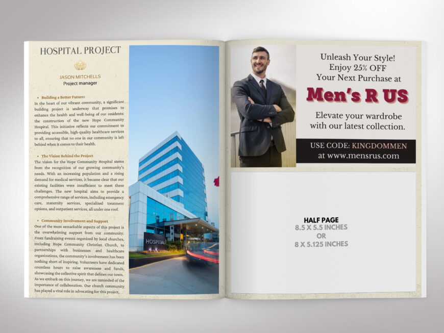 Black Gold Church Souvenir Book Canva Template