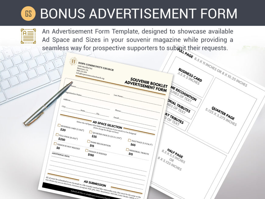 Black Gold Church Souvenir Book Canva Template