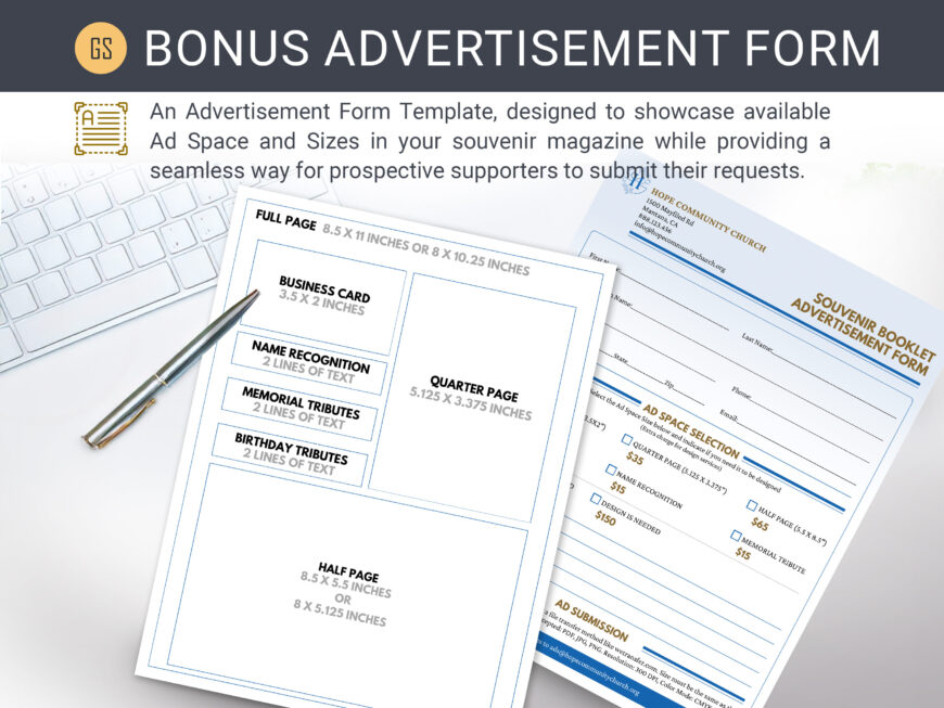 Blue Church Souvenir Book Canva Template