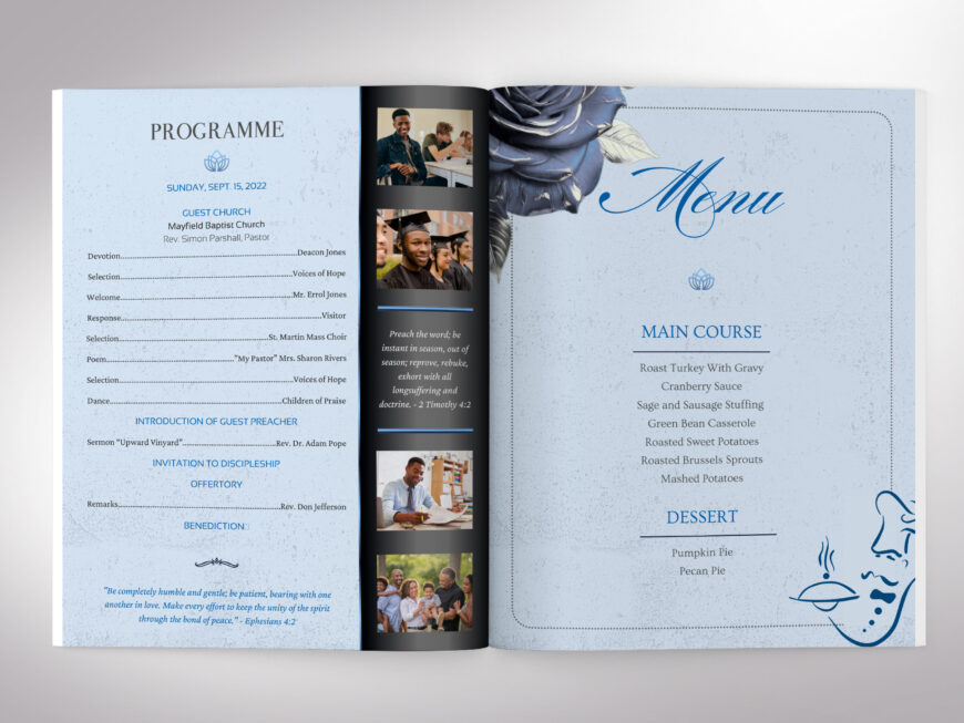 Black Church Souvenir Book Canva Template,