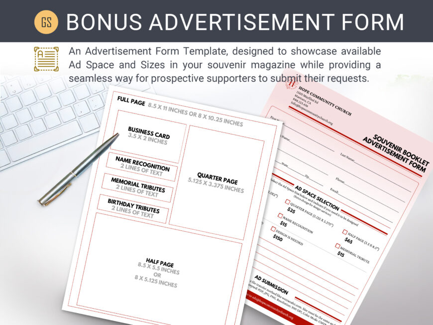 Red Church Souvenir Book Canva Template