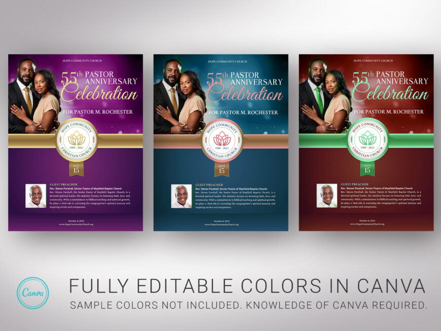 Burgundy Church Souvenir Book Canva Template