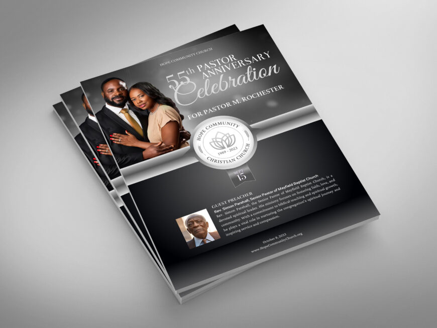 Black Silver Church Souvenir Book Canva Template