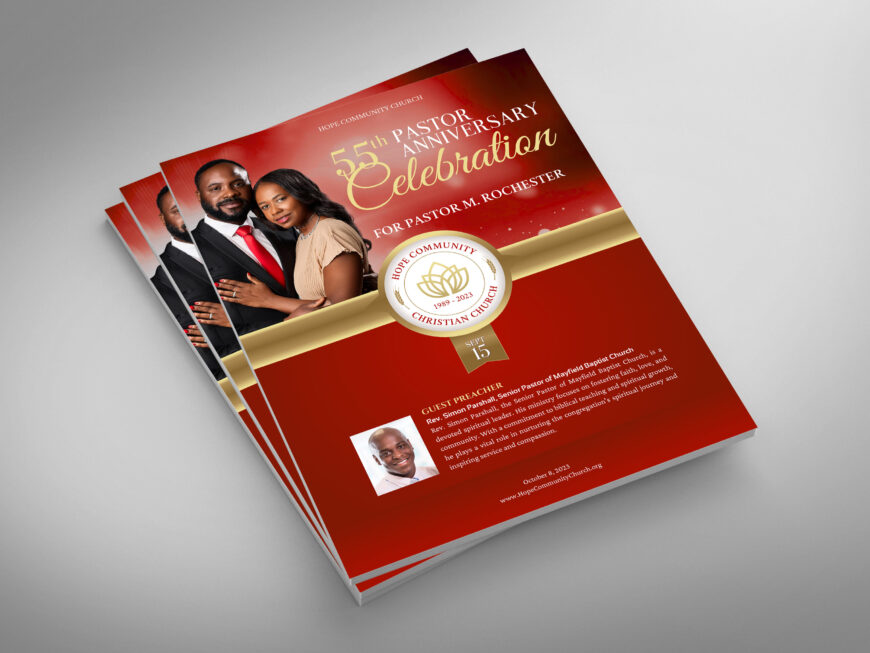 Red Church Souvenir Book Canva Template