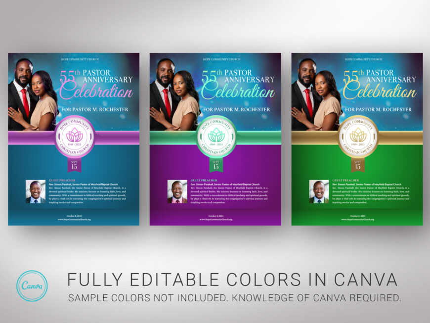 Blue Church Souvenir Book Canva Template