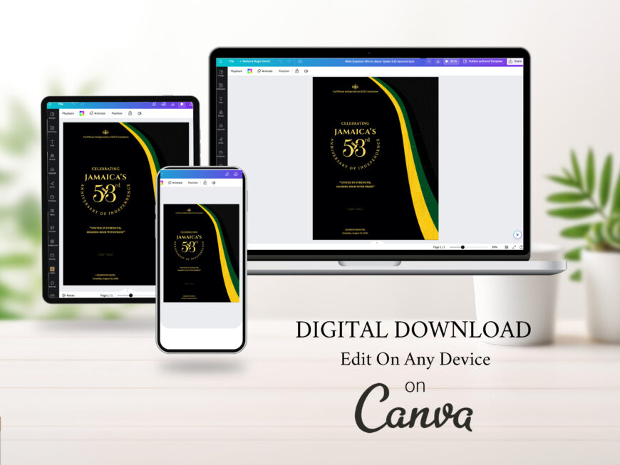 Jamaica Independence Gala Souvenir Book Canva Template