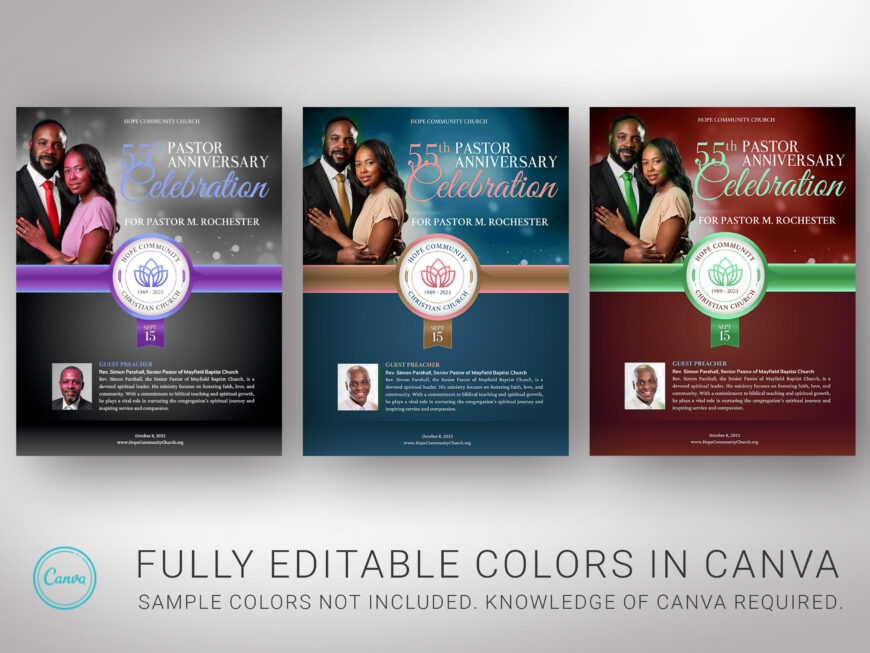 Black Gold Church Souvenir Book Canva Template