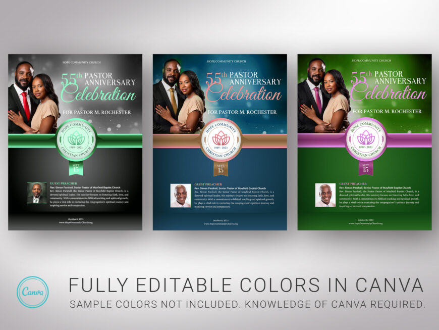 Black Church Souvenir Book Canva Template,