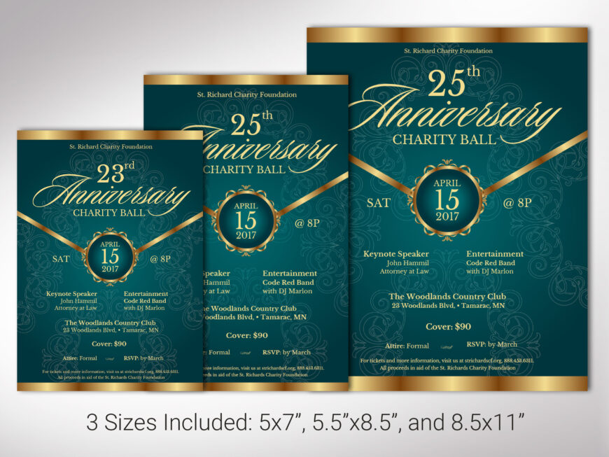 Teal Church Anniversary Banquet Flyer Canva Template