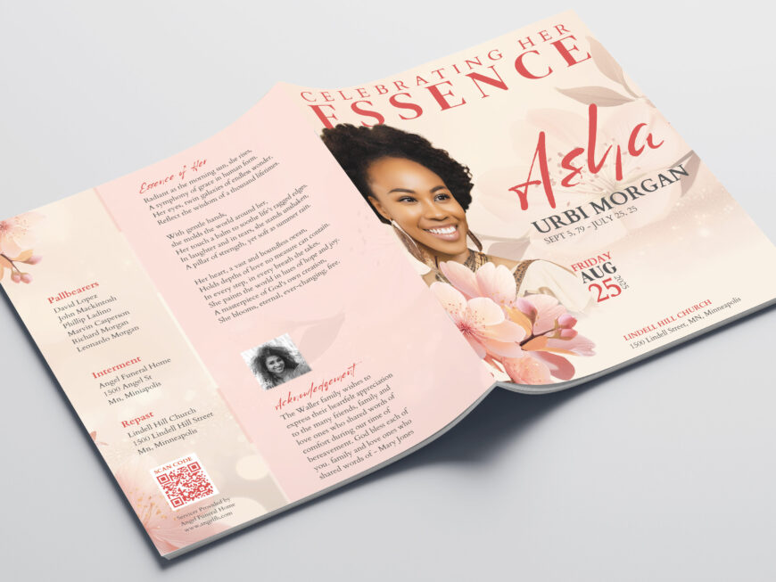 Beige Legal Funeral Program Canva Template