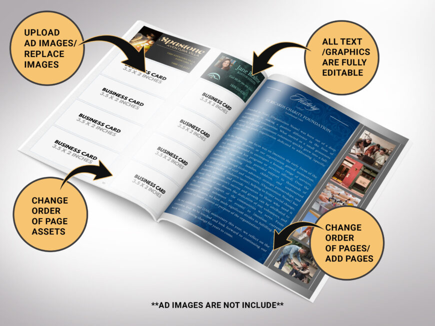 Blue Silver Anniversary Souvenir Book Canva Template