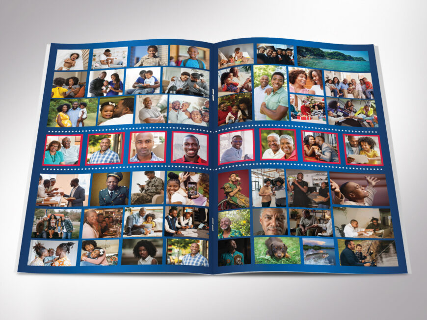 Blue Funeral Program Canva Template