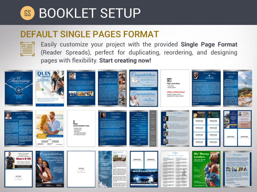 Blue Silver Anniversary Souvenir Book Canva Template