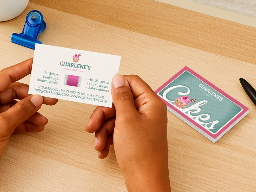 Cupcake Bakery Business Card Canva Template