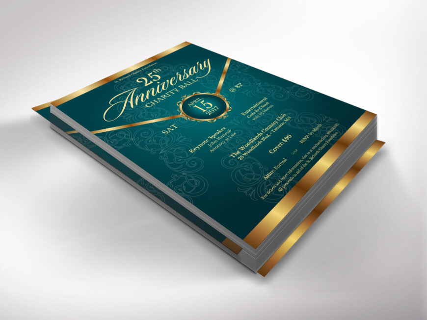 Teal Church Anniversary Banquet Flyer Canva Template