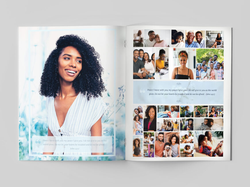 Sky Blue Love Legal Funeral Program Canva Template